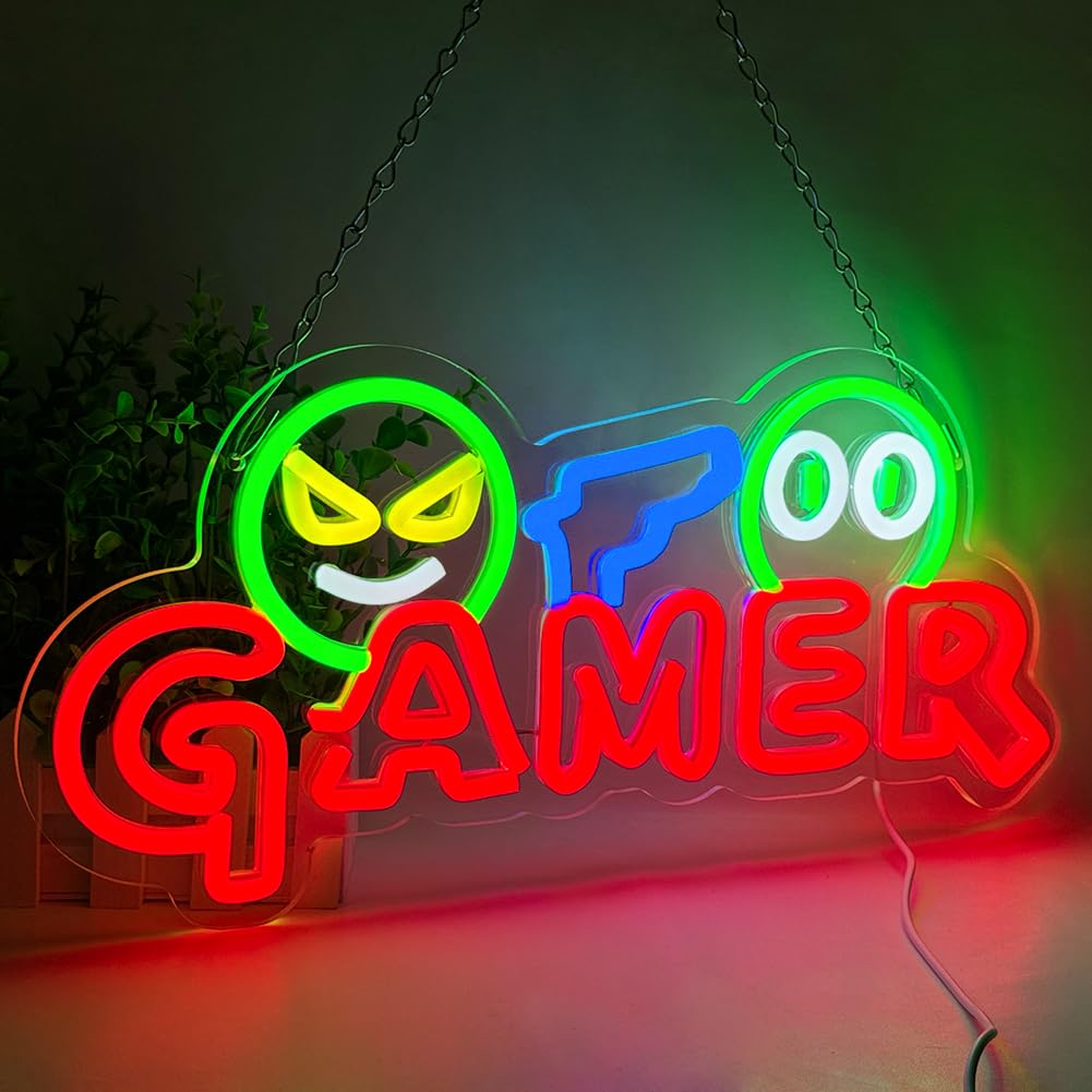 Party Games Easter - Lampu Dinding LED Neon Sign Gamer,