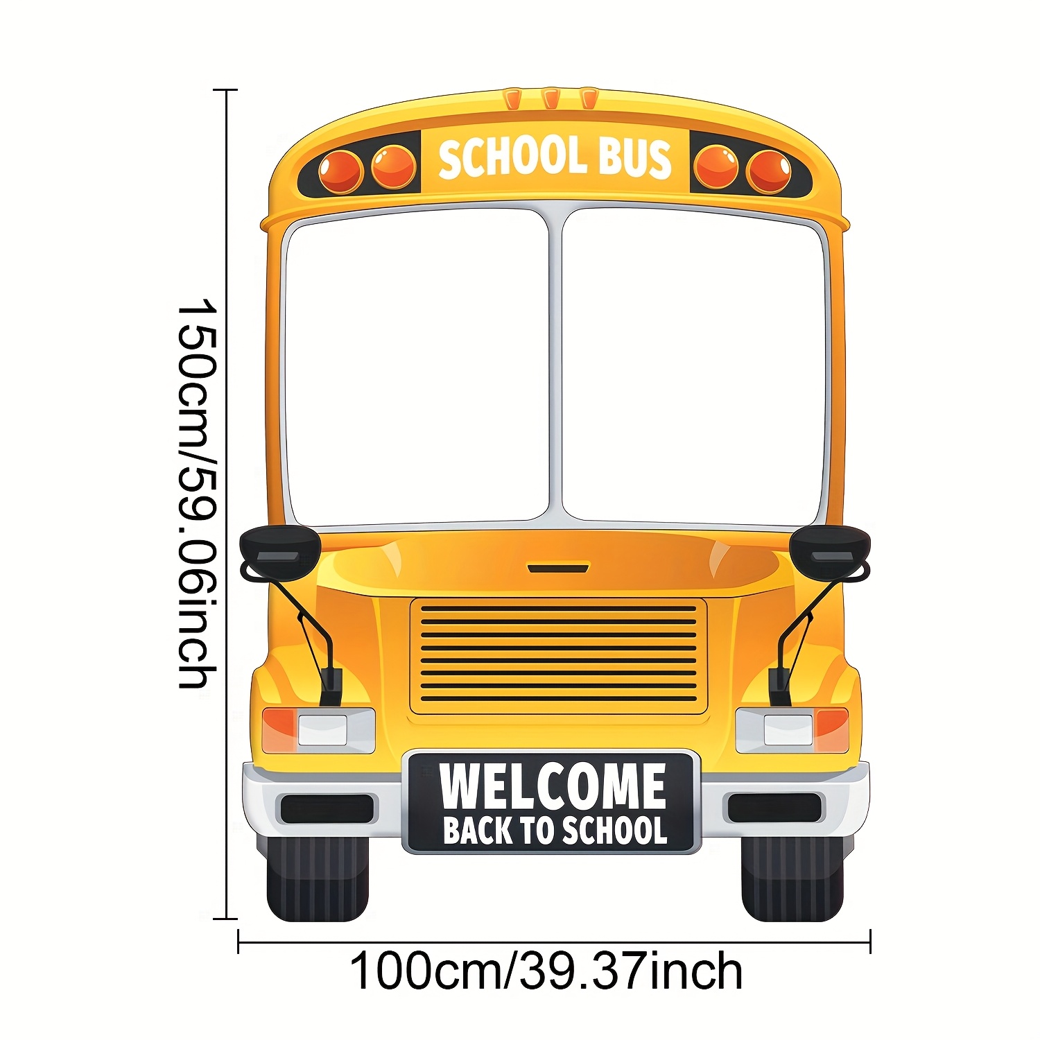 Party Games Bus - Spanduk poliester 2D datar 1 buah