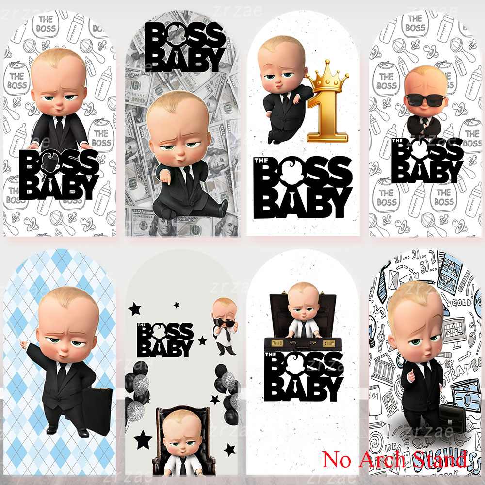 Party Games Baby Shower - Backdrop Spandex Elastis Motif Boss Baby