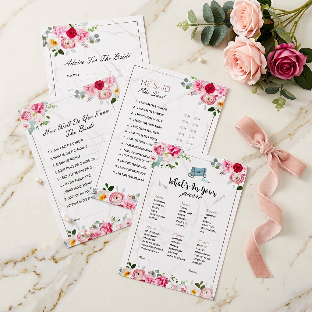 Party Games Bridal Shower - Set Kartu Permainan Bridal Shower, 4