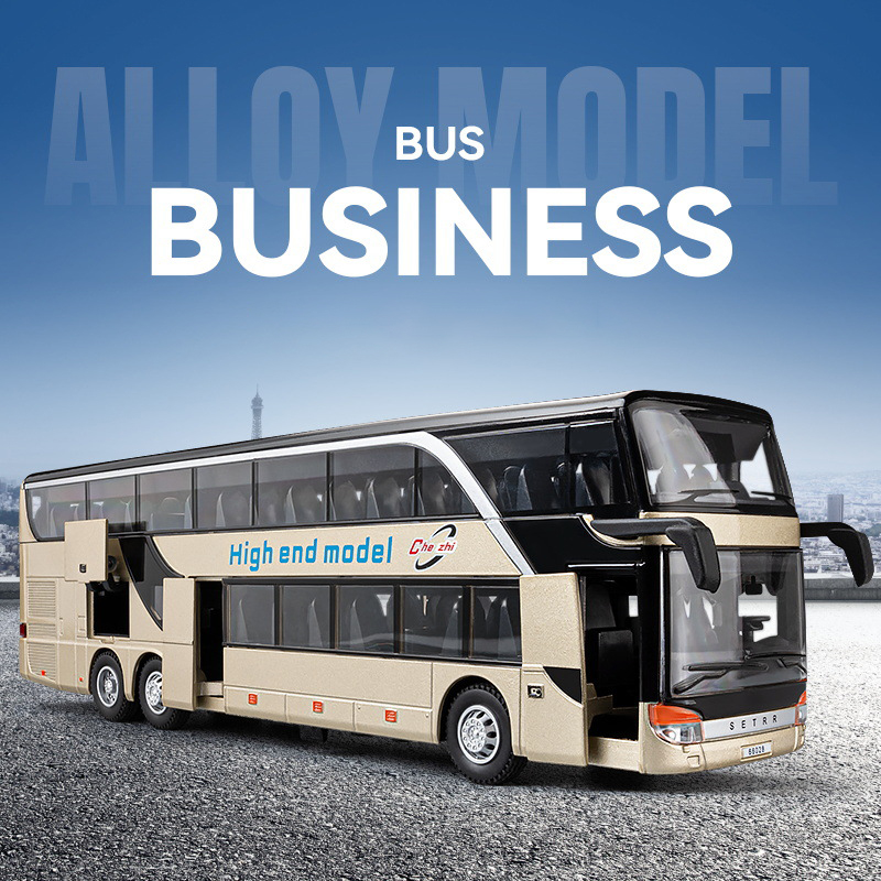 Party Games Bus - Model mobil logam paduan untuk anak-anak,