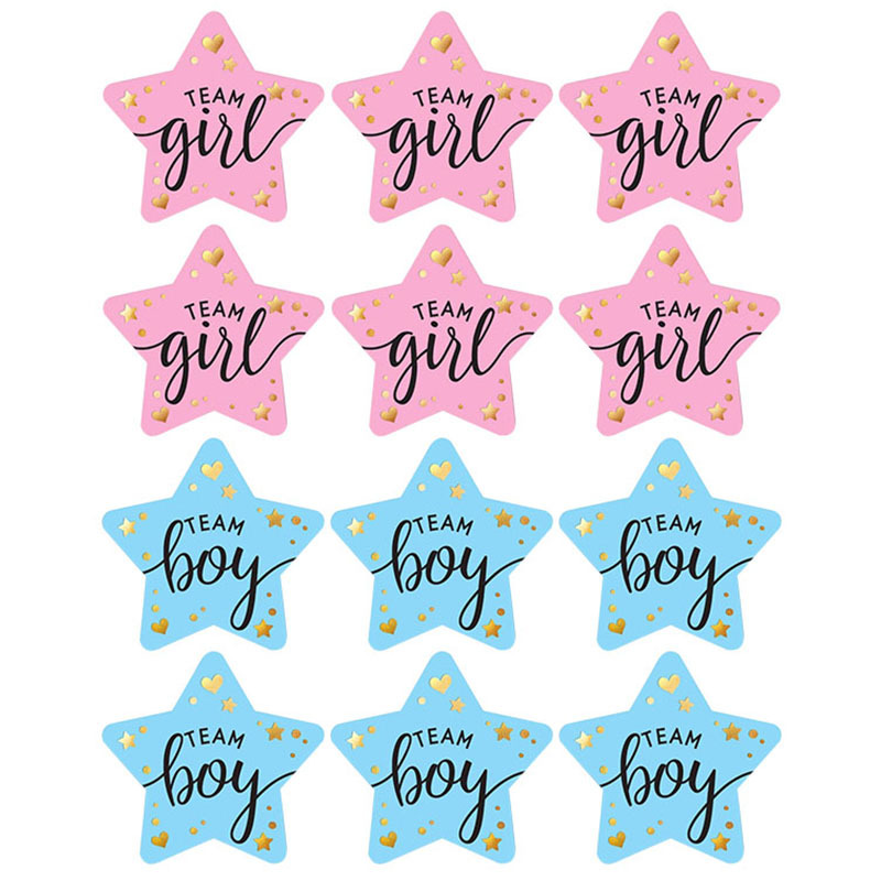 Party Games Baby Shower - 60 Buah Stiker Pengungkapan Jenis Kelamin