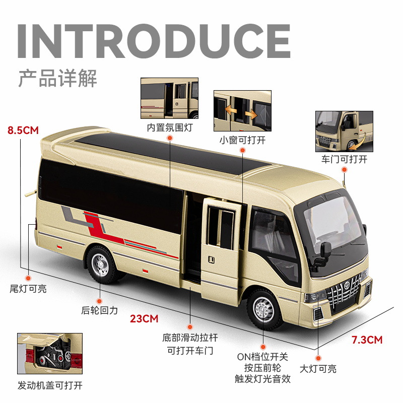 1:33 Model Mobil Toyota Coaste - Party Games Bus ulasan dan harga