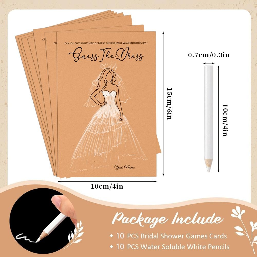 10Pcs Permainan Tebak Gaun unt - Party Games Bridal Shower ulasan dan harga