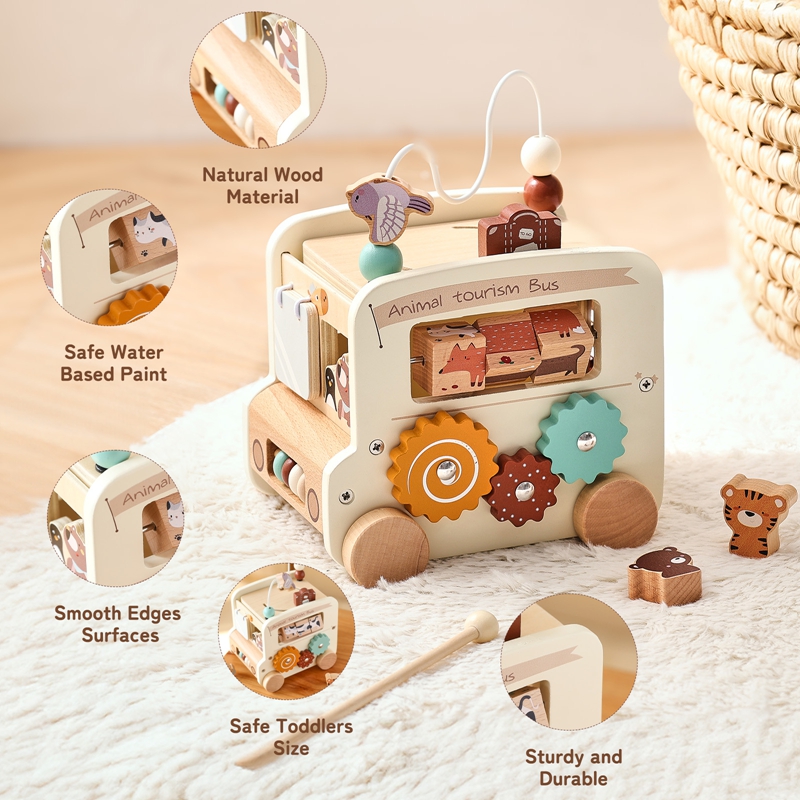 Mainan Kayu Montessori untuk A - Party Games Bus ulasan dan harga