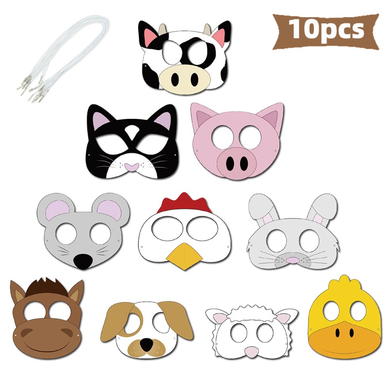 10 Buah Masker Kertas Cosplay  - Party Games Gender Reveal ulasan dan harga
