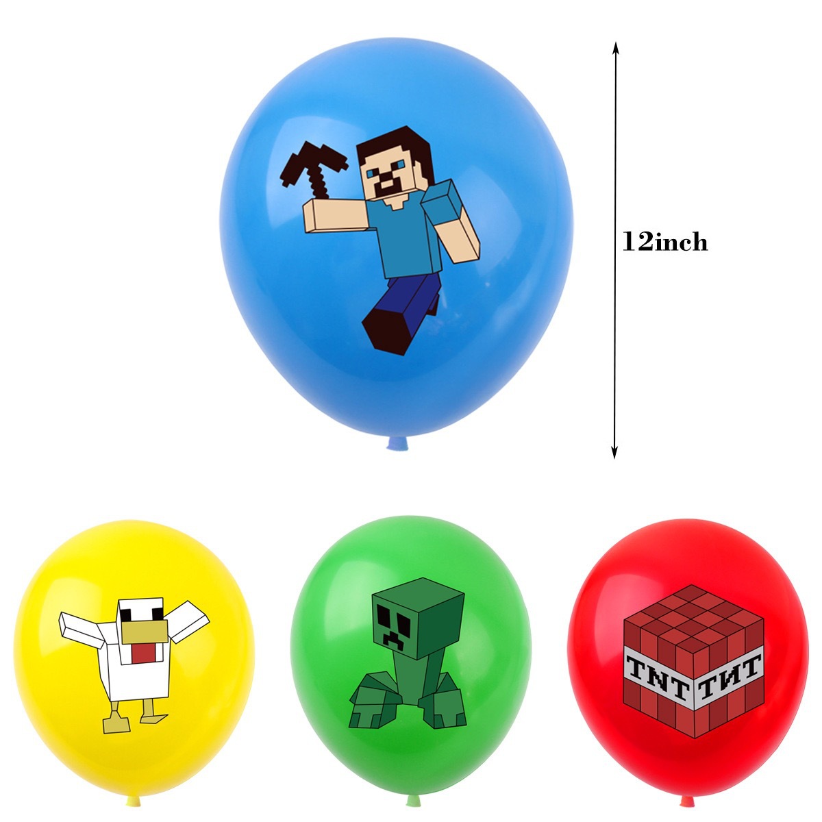 50/100pcs Balon Pixel Minecraf - Party Games Adult Birthday ulasan dan harga